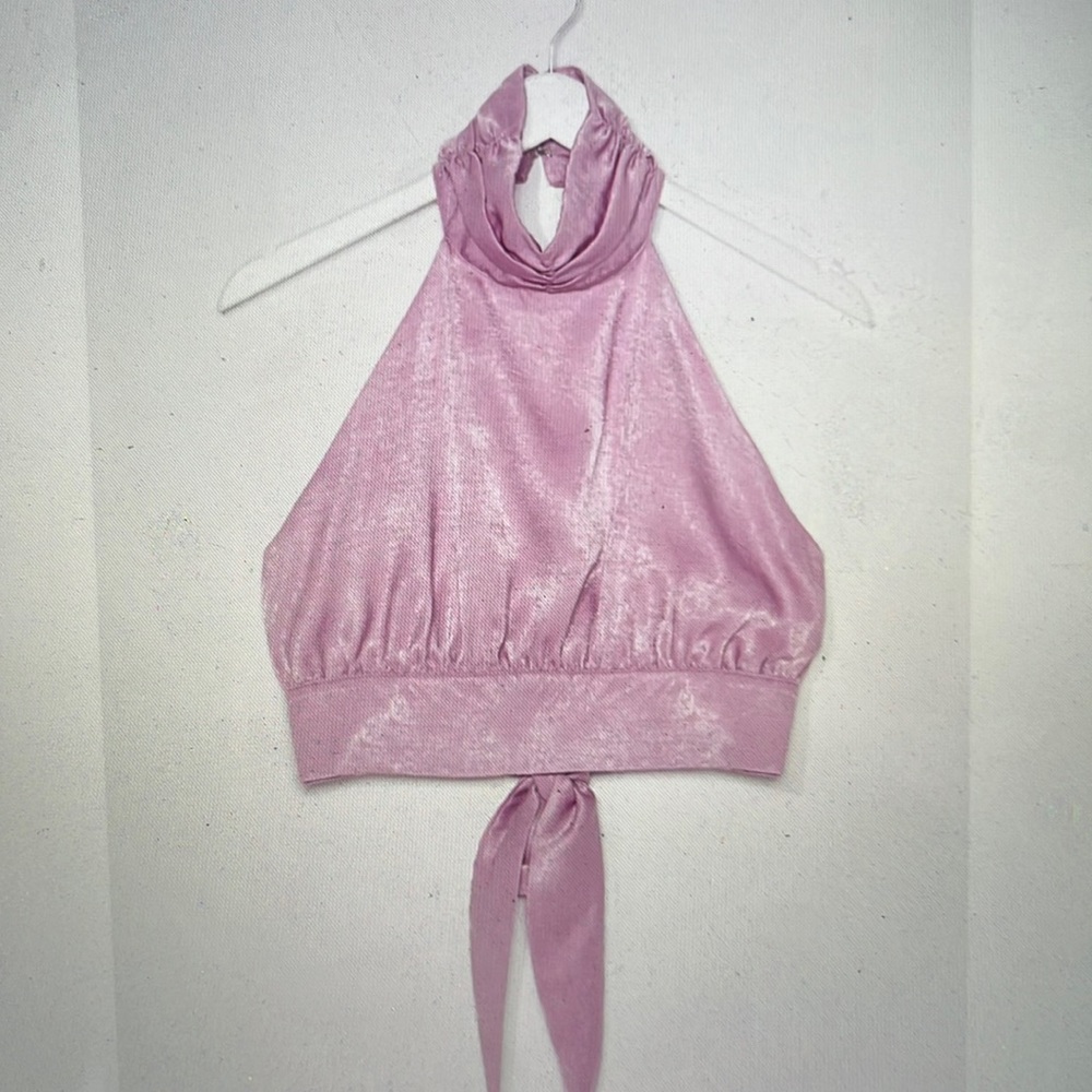 Nasty gal satin crop top XS